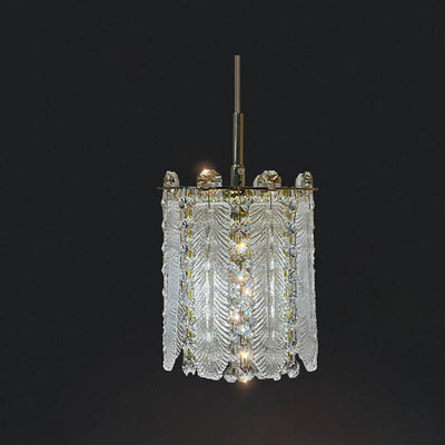 Suspension moderne en cristal cylindrique à 1 lumière pour salon 