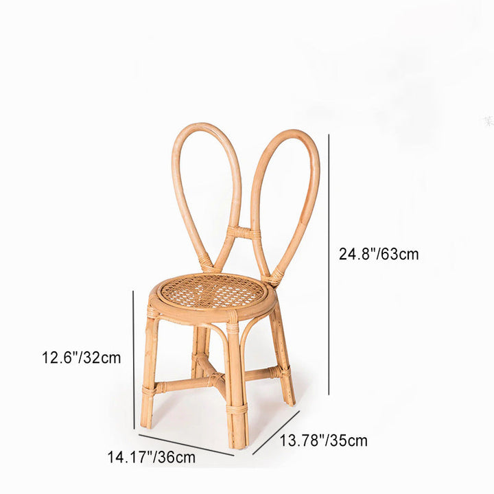 Tabouret rond en rotin tressé traditionnel japonais avec dossier en nœud papillon pour entrées 