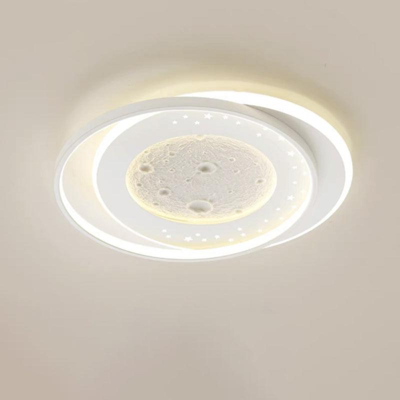 Zeitgenössische Nordic Eisen Acryl Planet Mond Runde Dreieck LED Unterputz Deckenleuchte Für Schlafzimmer 