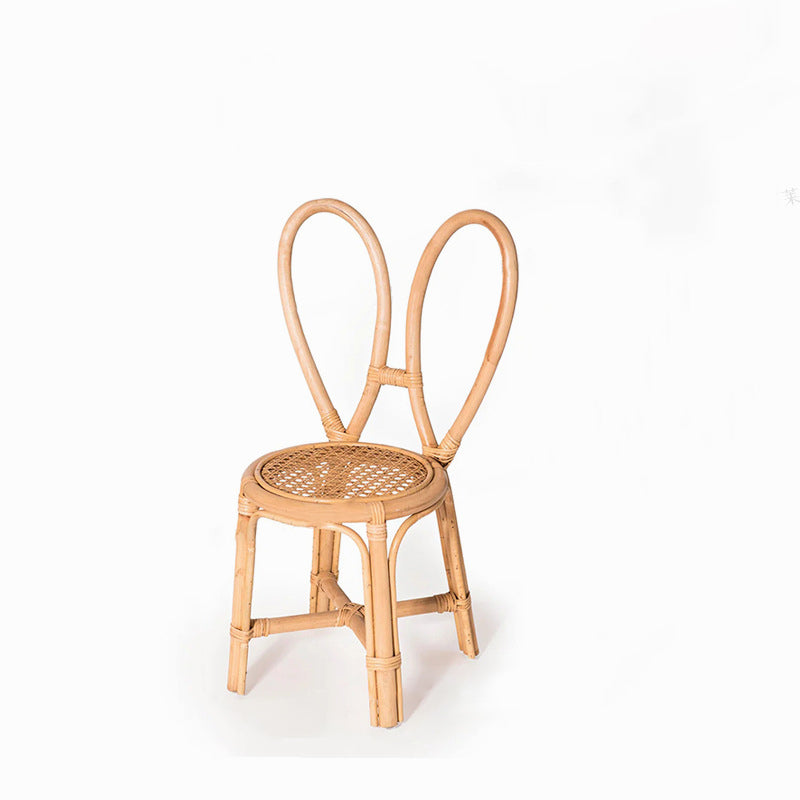 Tabouret rond en rotin tressé traditionnel japonais avec dossier en nœud papillon pour entrées 