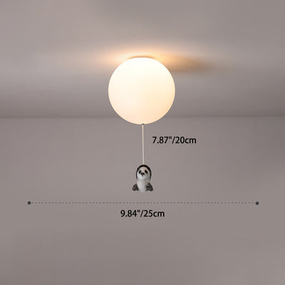 Moderne Minimaliste Ours Ballon Résine PE 1/3 Lumière Plafonnier Pour Chambre 