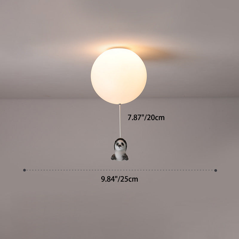 Moderne Minimaliste Ours Ballon Résine PE 1/3 Lumière Plafonnier Pour Chambre 