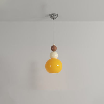 Moderne minimalistische runde Kürbisblatt-Hardware-Glas-1-Licht-Pendelleuchte für das Schlafzimmer 