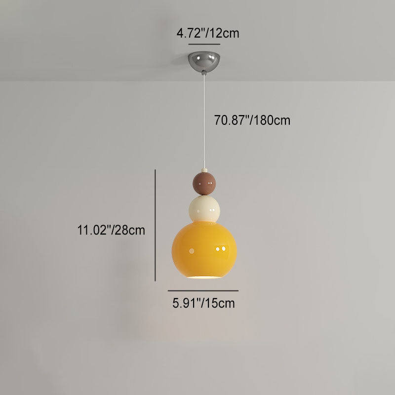 Moderne minimalistische runde Kürbisblatt-Hardware-Glas-1-Licht-Pendelleuchte für das Schlafzimmer 