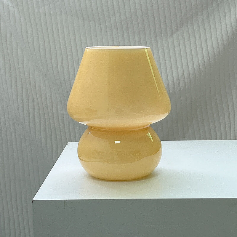 Modern Minimalist Striped Mushroom Glass 1-Light Table Lamp