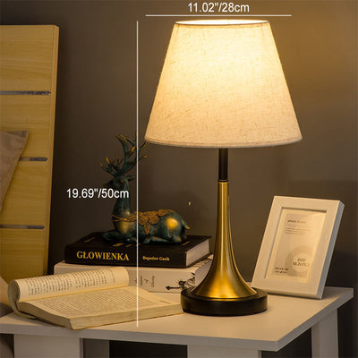 Zeitgenössische nordische Eisen-Zylinder 1-Licht Tischlampe für das Schlafzimmer 