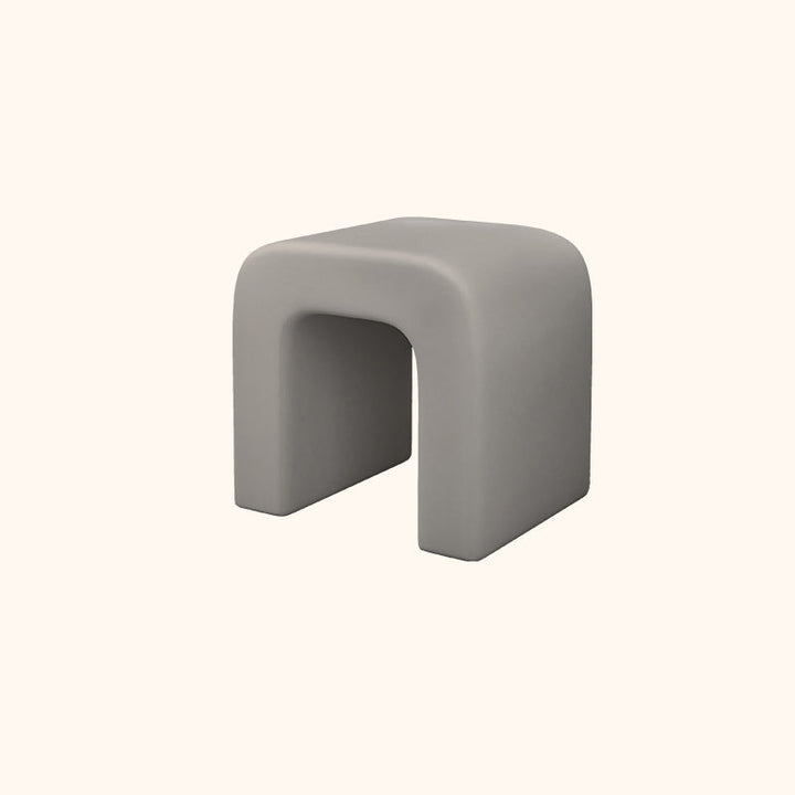 Modern Minimalist Square Arched PU Leather Plywood Frame Vanity Stool For Bedroom