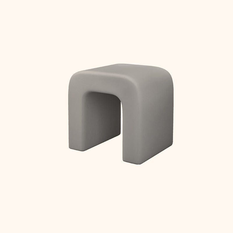 Tabouret de coiffeuse moderne minimaliste carré avec cadre en bois et cuir PU pour chambre 