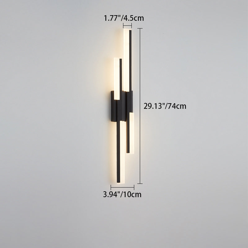 Moderne minimalistische vertikale Bar Acryl Eisen LED Wandleuchte Lampe für Wohnzimmer 
