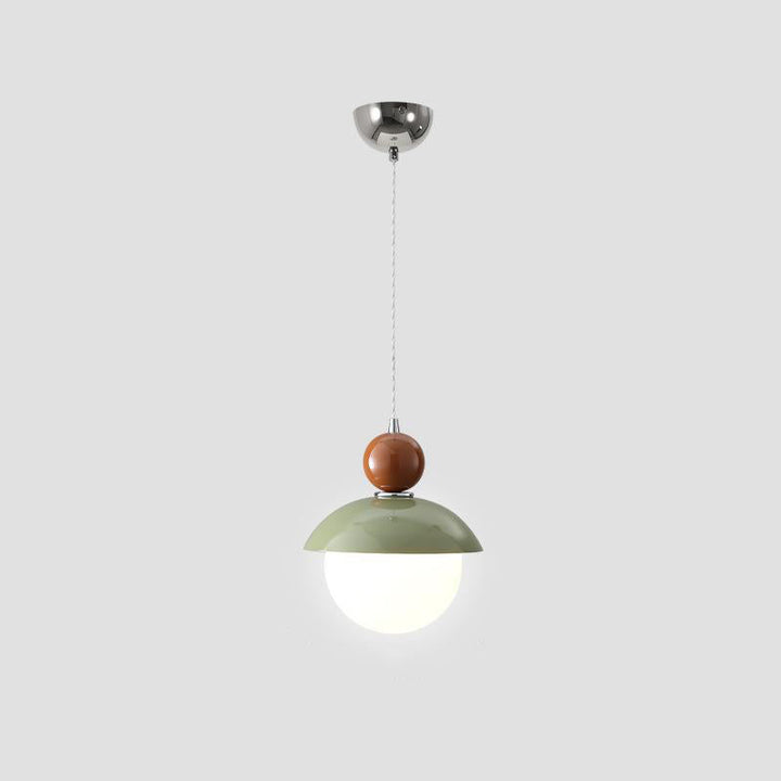 Lámpara Colgante de 1 Luz de Vidrio de Hierro con Globo Redondo Minimalista Moderno para Dormitorio 