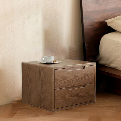 Table de nuit carrée en bois de caoutchouc moderne avec 1/2 tiroir pour chevet 