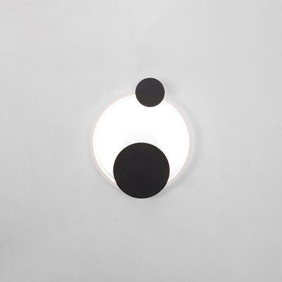 Aplique de pared LED elíptico redondo de hierro y aluminio minimalista moderno para cabecera 