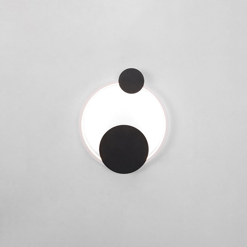 Aplique de pared LED elíptico redondo de hierro y aluminio minimalista moderno para cabecera 