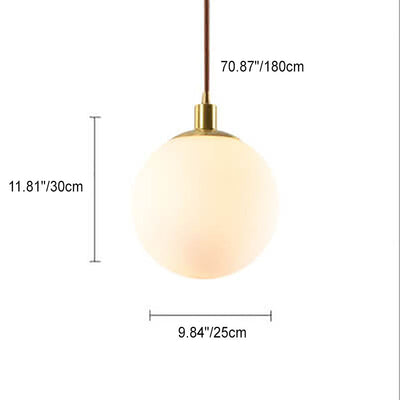 Nordic Minimalist White Orb 1-Light Pendant Light