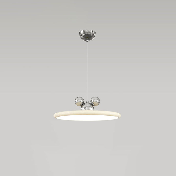 Modern Minimalist Disc Flying Saucer Hardware Aluminum LED Pendant Light For Living Room
