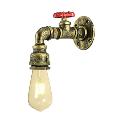 Contemporary Industrial Faucet Iron 1-Light Wall Sconce Lamp For Living Room
