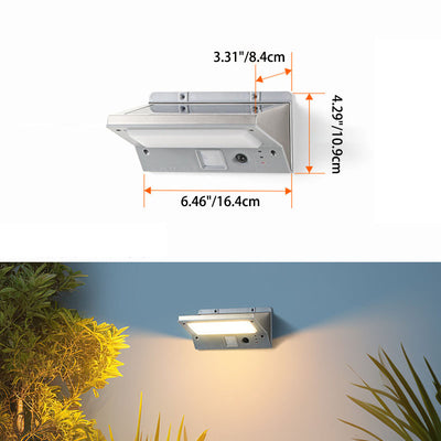 Moderne minimalistische rechteckige trapezförmige ABS PC LED Wandleuchte Solarlampe für Garten 