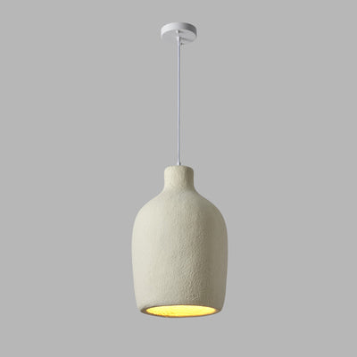Traditionelle japanische Fiberglas-Eisenflasche, runde 1-flammige Pendelleuchte für Esszimmer 