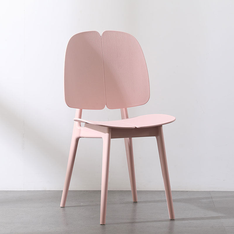 Chaise de salle à manger carrée en plastique et métal scandinave contemporain avec dossier pour salle à manger 