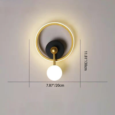 Modern Minimalist Oval Round Square Iron Aluminum LED Wall Sconce Lamp For Bedroom