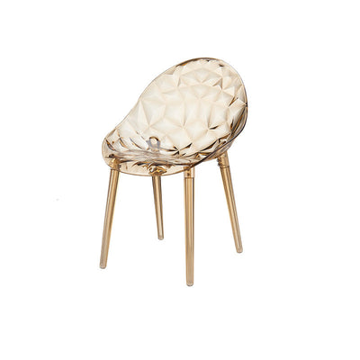 Moderner minimalistischer quadratischer Acrylstuhl mit vier Beinen und Rückenlehne für das Wohnzimmer 