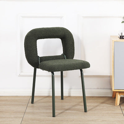 Respaldo de silla de comedor de diseño de donut de lana de cordero escandinavo contemporáneo para comedor 