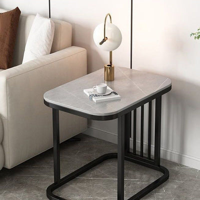 Moderner minimalistischer rechteckiger quadratischer Steintisch aus Eisen für das Wohnzimmer 