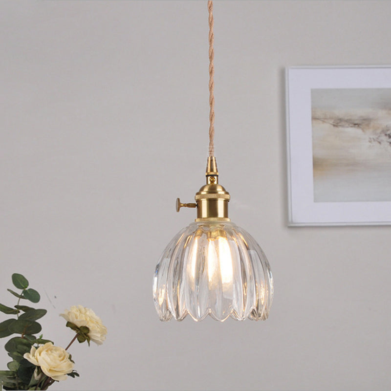 Moderne minimalistische Blumen Kupfer Glas 1-Licht Wandleuchte Lampe für Wohnzimmer 