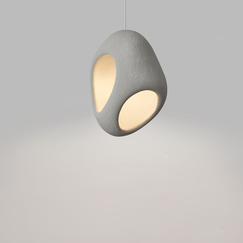 Lustre suspendu à 1 lumière en polystyrène à armature en fer japonais traditionnel pour salle à manger 