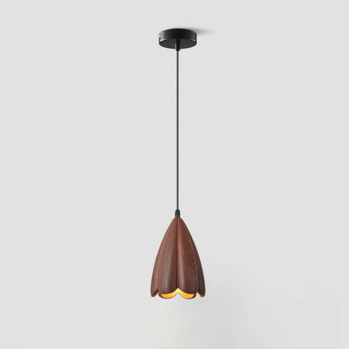 Retro Wabi-Sabi Trompetenblume Harzschirm 1-Licht Pendelleuchte 