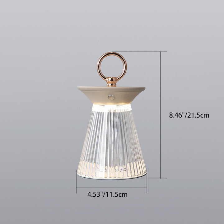 Lámpara de Mesa LED Portátil de Hierro Acrílico Semi-Cónica de Simplicidad Contemporánea Luz Nocturna para Dormitorio 