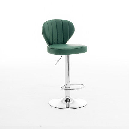 Tabouret de bar carré moderne minimaliste en cuir avec dossier et repose-pieds pour salle à manger 