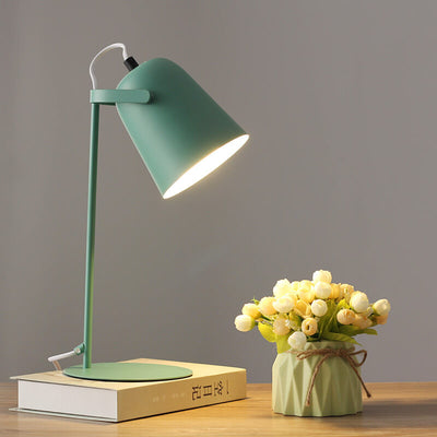 Nordic Macaron Farbe Kreatives Eisen-Eimer-Design 1-Licht Tischlampe 