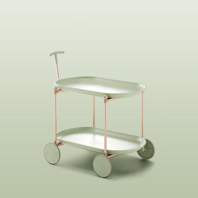 Zeitgenössischer nordischer ovaler runder ABS-Aluminium-Beistelltisch 2-stufig für das Wohnzimmer 