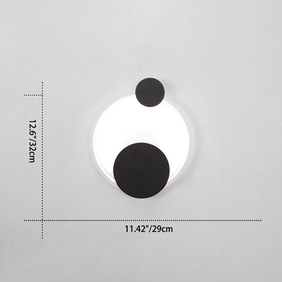 Aplique de pared LED elíptico redondo de hierro y aluminio minimalista moderno para cabecera 