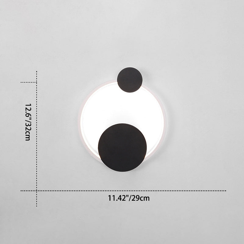 Aplique de pared LED elíptico redondo de hierro y aluminio minimalista moderno para cabecera 