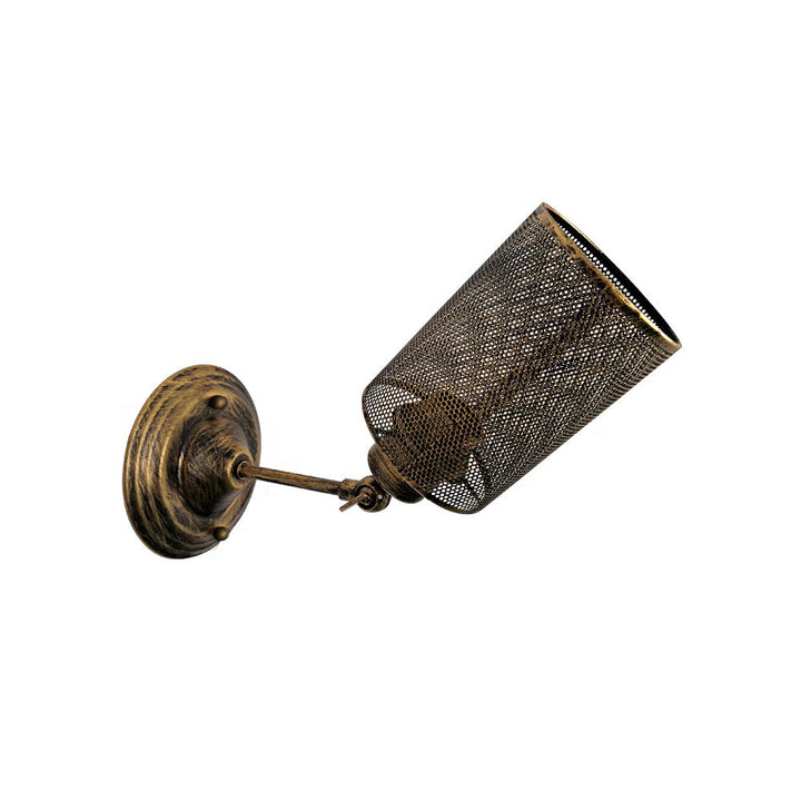 Traditionelle Bauernhaus Eisen Mesh Zylinder 1-Licht Wandleuchte Lampe für Wohnzimmer 
