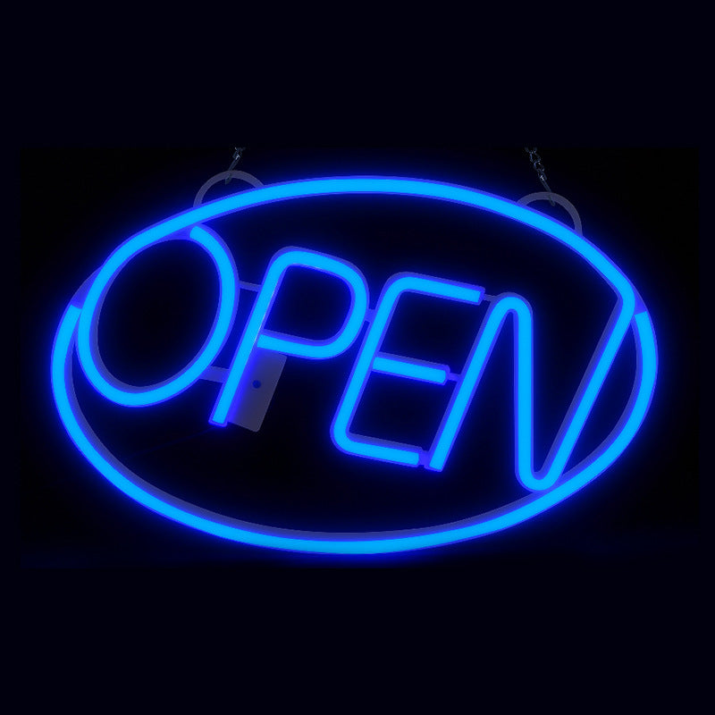 Modern Art Deco Waterproof PS OPEN LED Outdoor Hanging Neon Wall Sconce Lamp For Dining Room