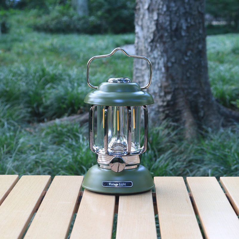 Luz de camping al aire libre USB LED ABS de hierro cilíndrico impermeable minimalista moderna para patio exterior 