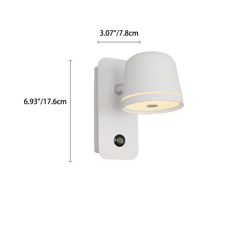 Lámpara de aplique de pared LED de acrílico de metal de aluminio rectangular redonda minimalista moderna para dormitorio 