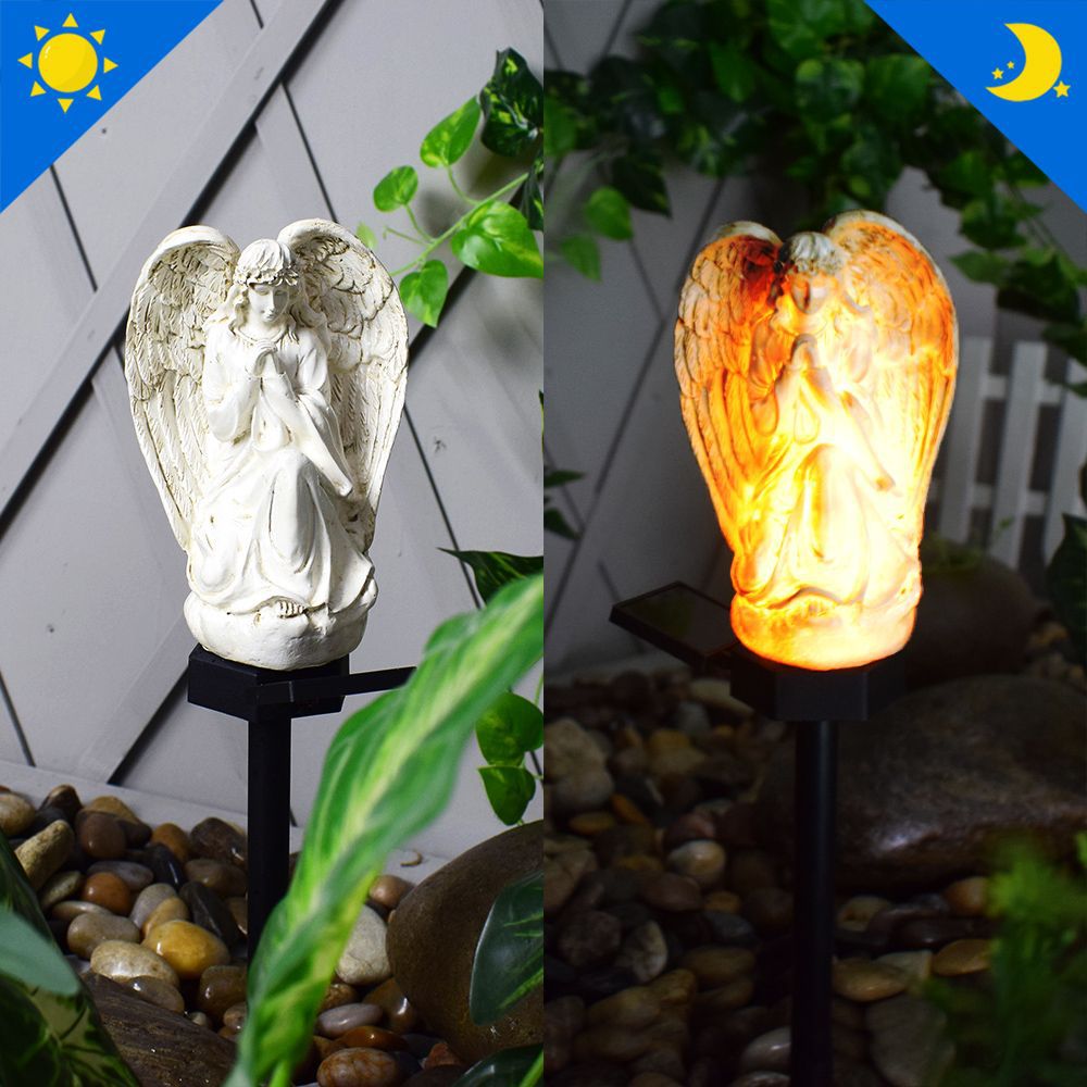 Luz de enchufe de suelo para jardín LED de resina plástica impermeable solar vintage tradicional 