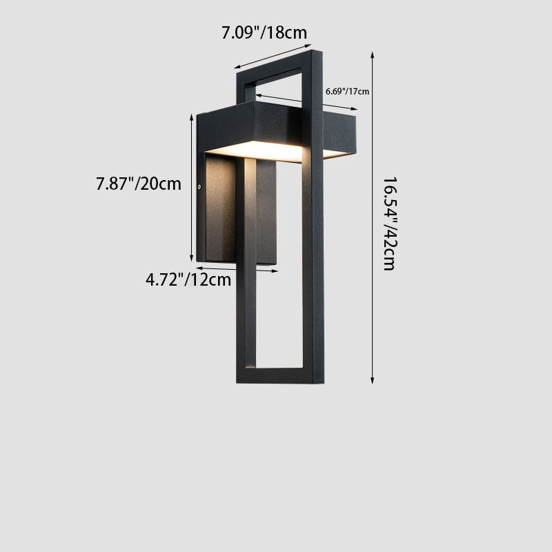 Lámpara Aplique de Pared LED de Acero Inoxidable Rectangular Minimalista Moderna Para Patio Exterior 