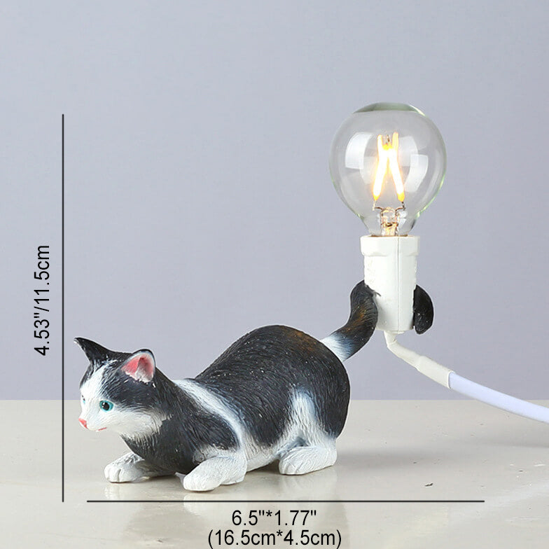 Modern Creative Resin Kitten Decor 1-Light Mini Table Lamp