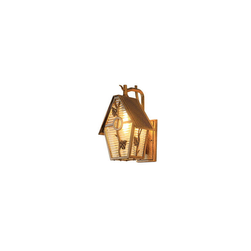 Applique murale extérieure rétro en aluminium étanche avec verre dépoli et 1 lumière 