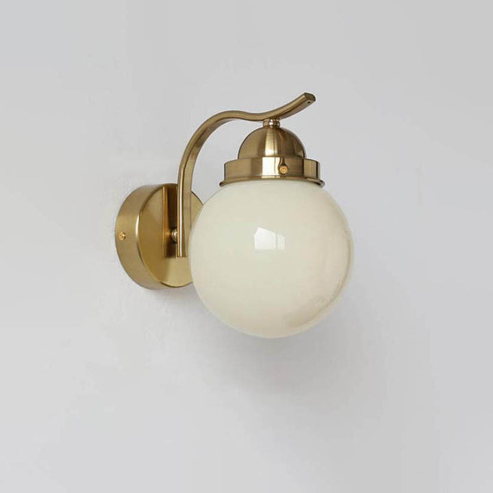 Lámpara Aplique de Pared de 1 Luz con Bola de Vidrio de Simplicidad Moderna para Sala de Estar 