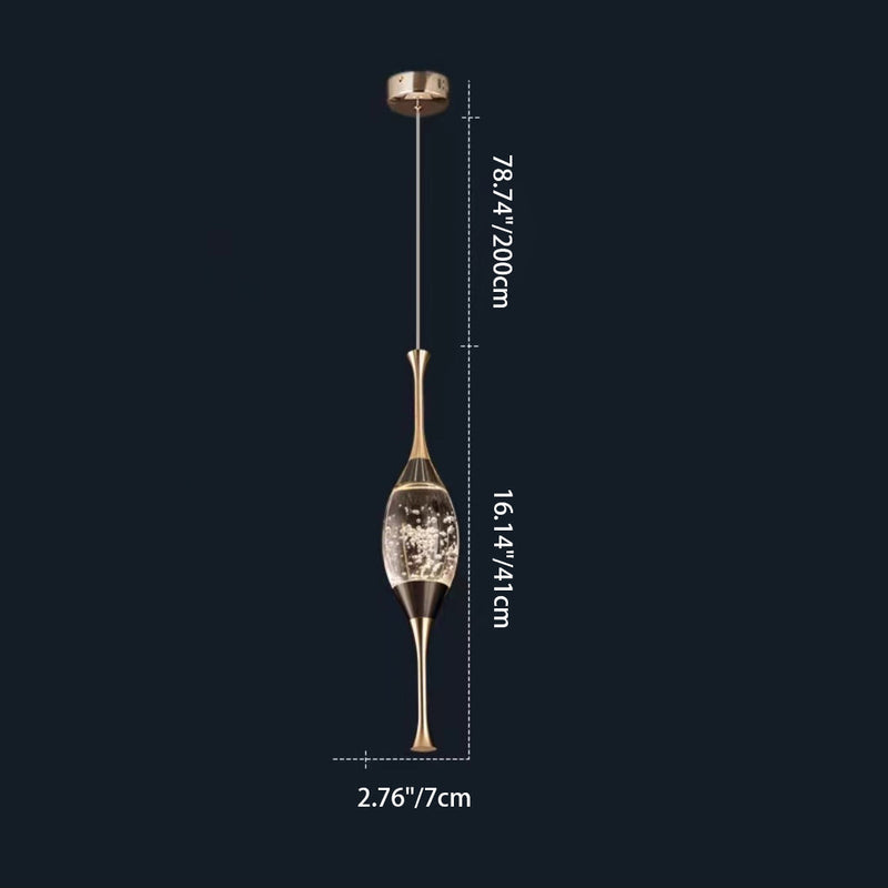Lustre LED en cristal goutte d&