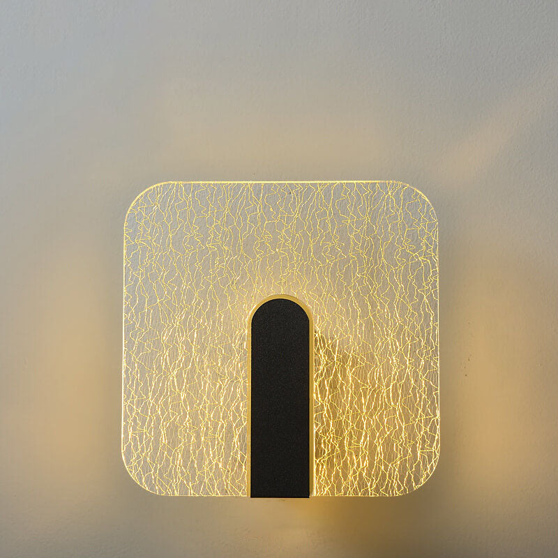 Modern Simplicity Geometry Crackle Acrylic Round Shade LED Wall Sconce Lamp For Bedroom