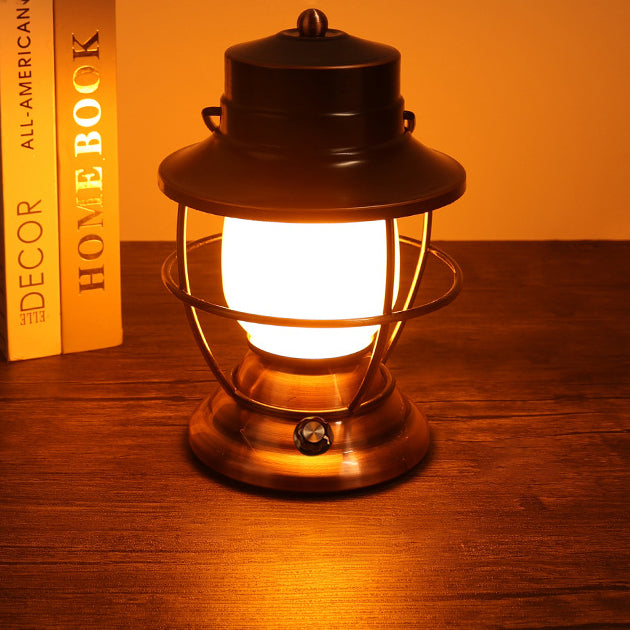 Lampe de table LED cylindrique en acrylique fer rechargeable étanche de style ferme traditionnelle pour salle de divertissement 