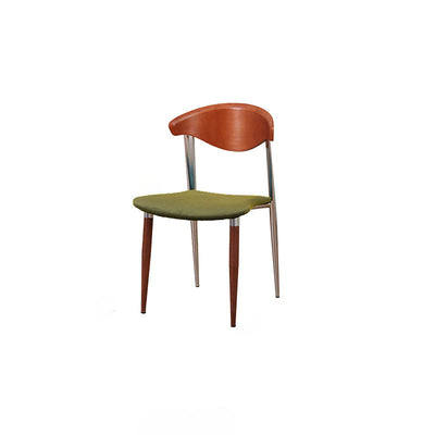 Chaise de salle à manger contemporaine rétro en bois de hêtre, fer, velours, éponge carrée avec dossier incurvé pour salle à manger 