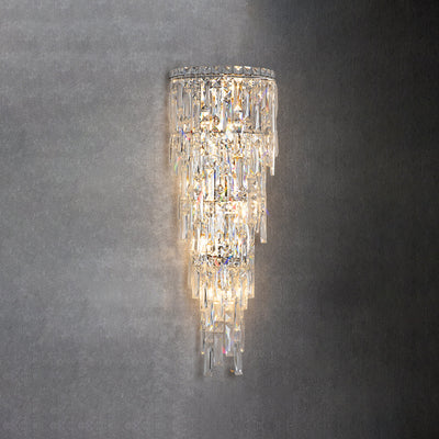 Zeitgenössische Luxus Kristall Quaste Halb Pfosten 1-Licht Wandleuchte Lampe für Wohnzimmer 